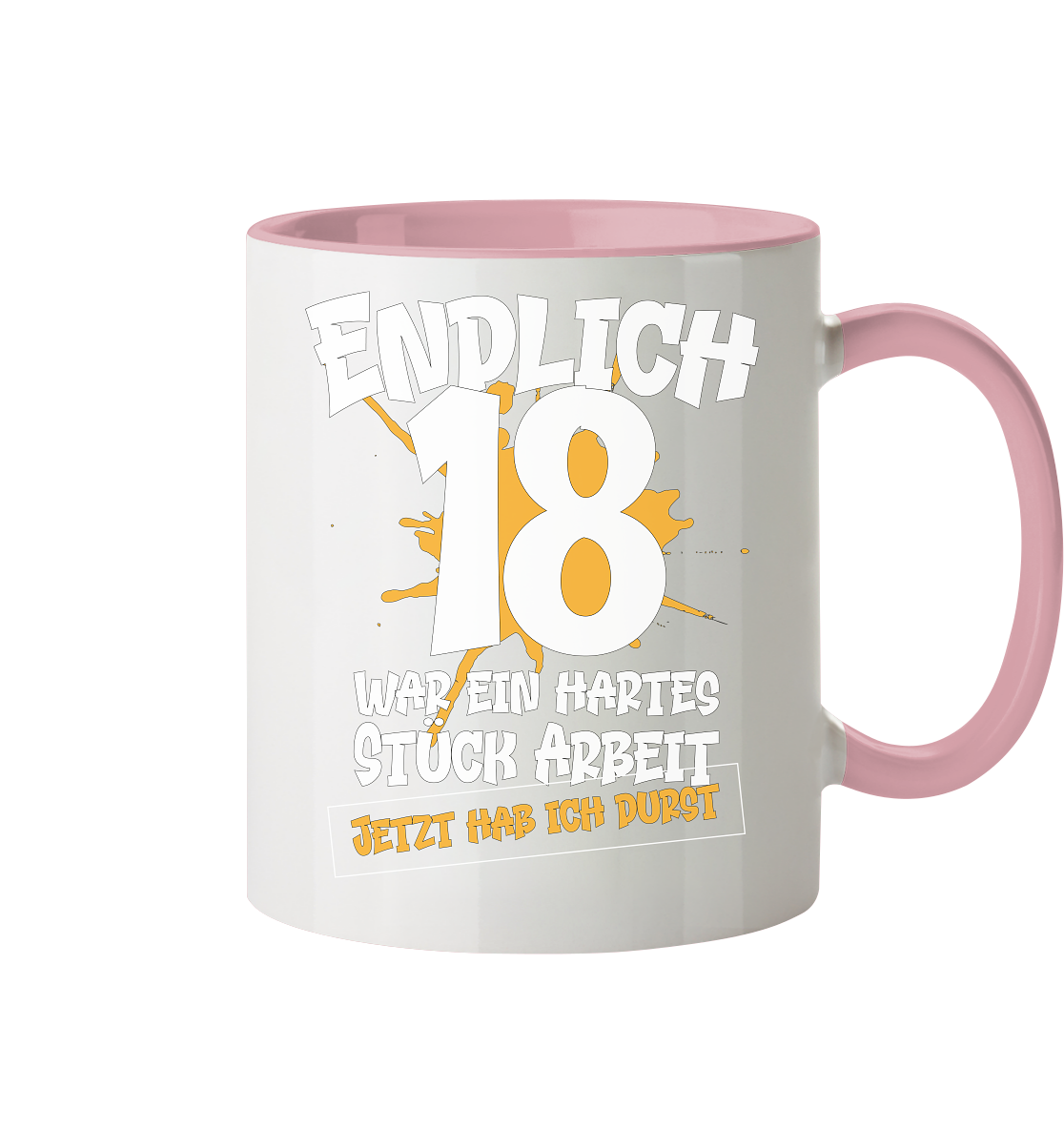 Endlich 18 18. Geburtstag - Tasse zweifarbig