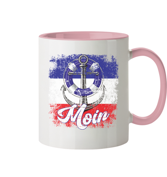 Moin Anker Rettungsring Aquarell - Tasse zweifarbig