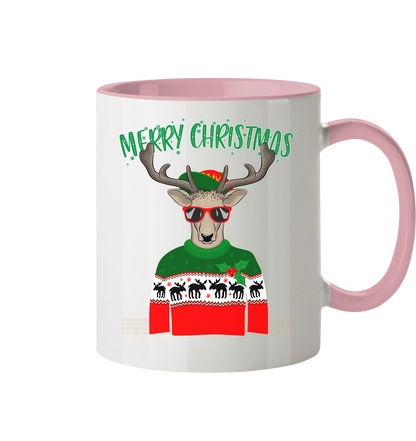 Merry Christmas Rentier - Tasse zweifarbig