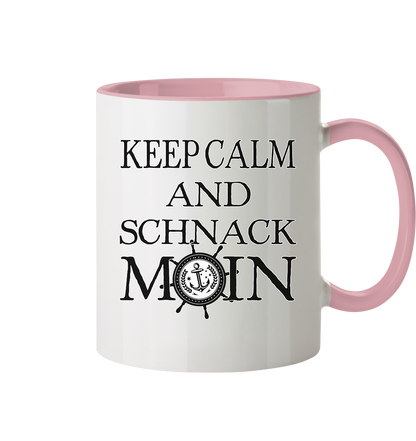 Keep Calm and schnack Moin - Tasse zweifarbig